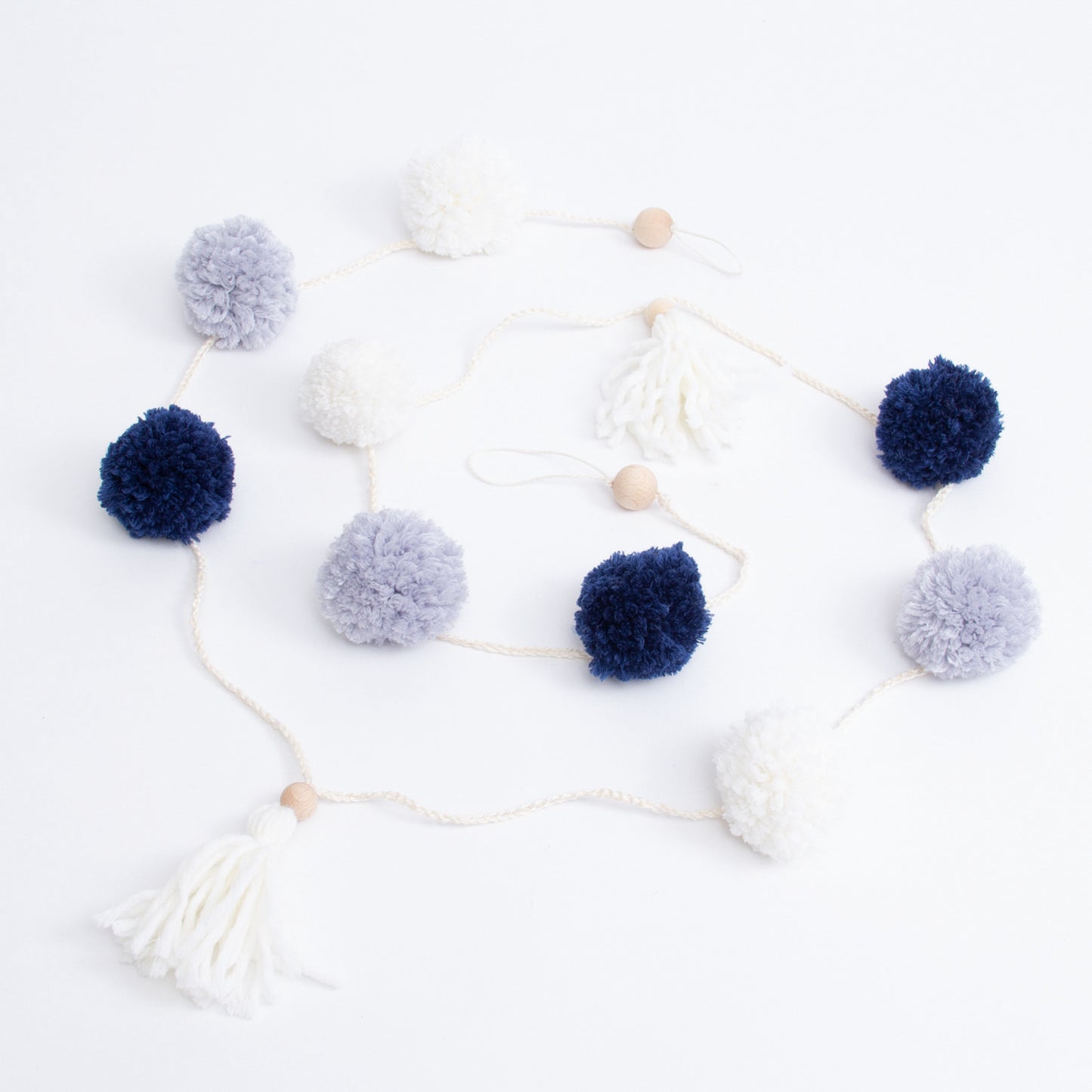 Girlande Pompons - Blau