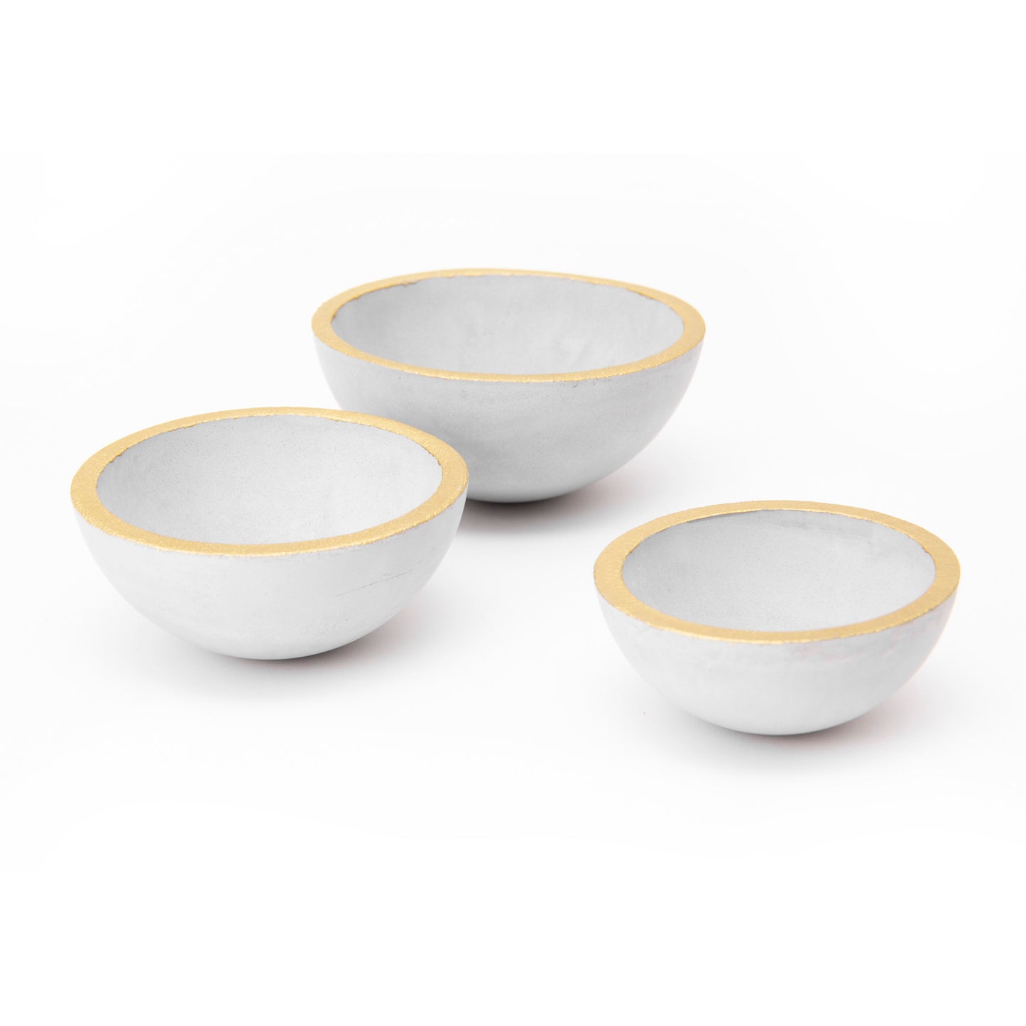 Betonschale handbemalt 3er Set - Grau