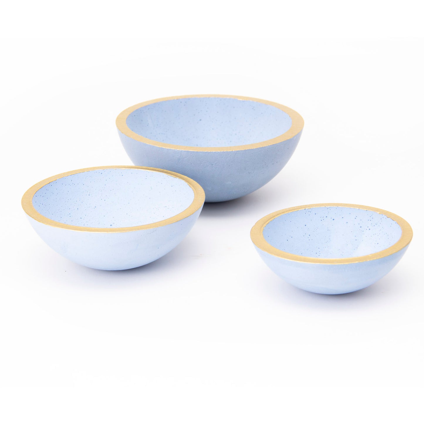Betonschale handbemalt 3er Set - Blau