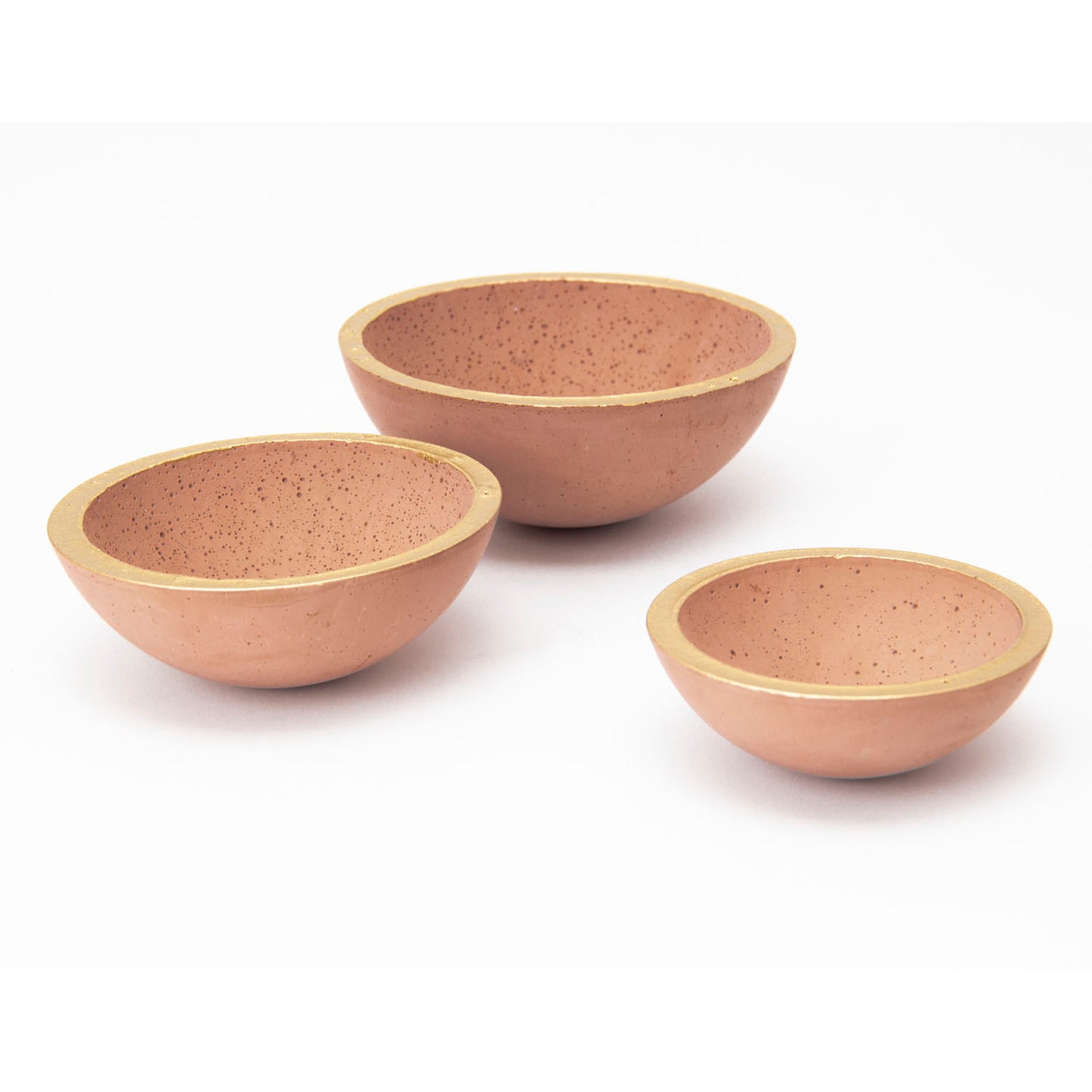 Betonschale handbemalt 3er Set - Terracotta