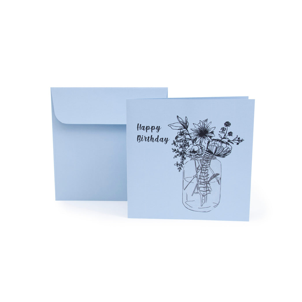 VASE HAPPY BIRTHDAY155X155 MM INKL. COUVERT